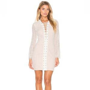 NWT || 🤍🩷Endless Rose Lace-Up Dress, mini